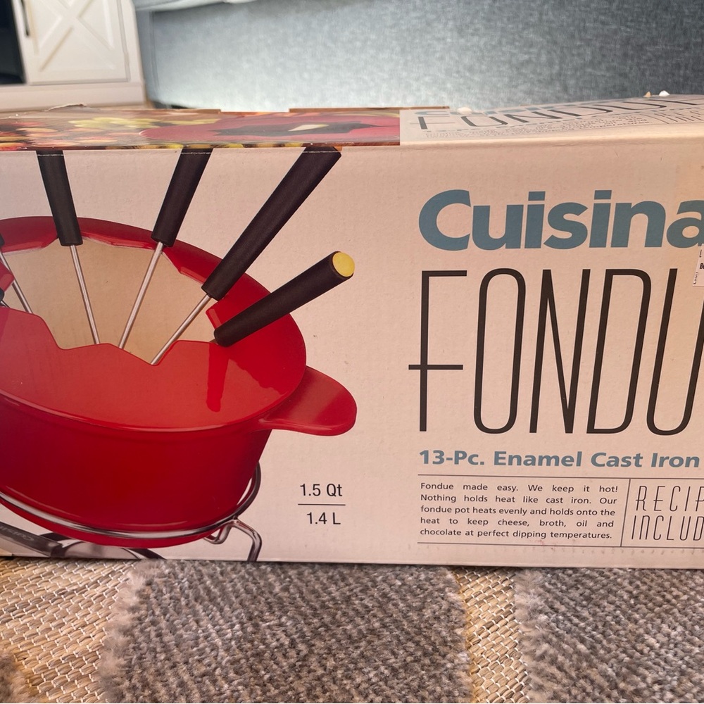 Cuisinart Red Cast Iron Fondue Set